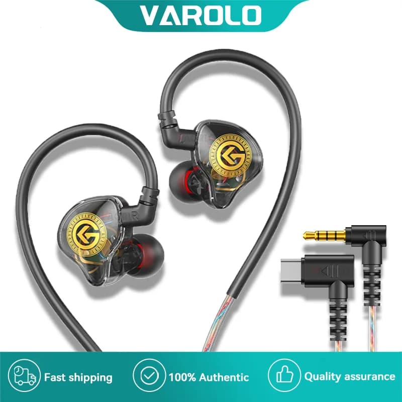 3.5 mm/type C wired monitor headphones with L plug, competitive low latency gaming headphones, HIFI stereo headphones for sports music for Samsung, Huawei, Xiaomi, Android