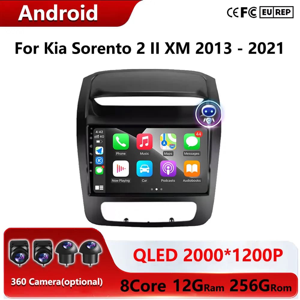 Bluetooth GPS Navigation DSP stereo Carplay For Kia Sorento 2 II XM 2013 - 2021 Android Auto Car Radio Multimedia Video Player