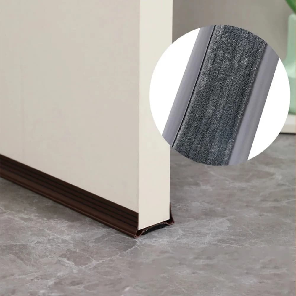1 Pezzo Striscia Sigillante Autoadesiva in PVC per Fondo Porta, 93cmx5cm, Insonorizzante per Camera da Letto, Protezione da Insetti e Intemperie
