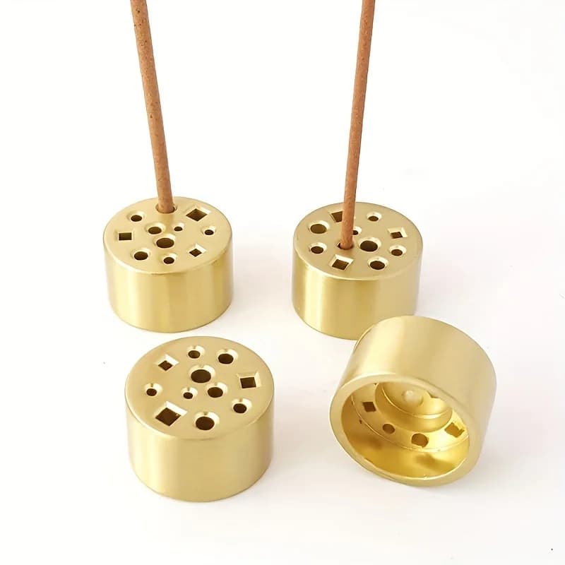 Portaincenso in lega di rame 11 fori Design a linea multiforo Bruciatore di incenso in metallo per bastoncini di incenso Mini prodotti profumati per la casa