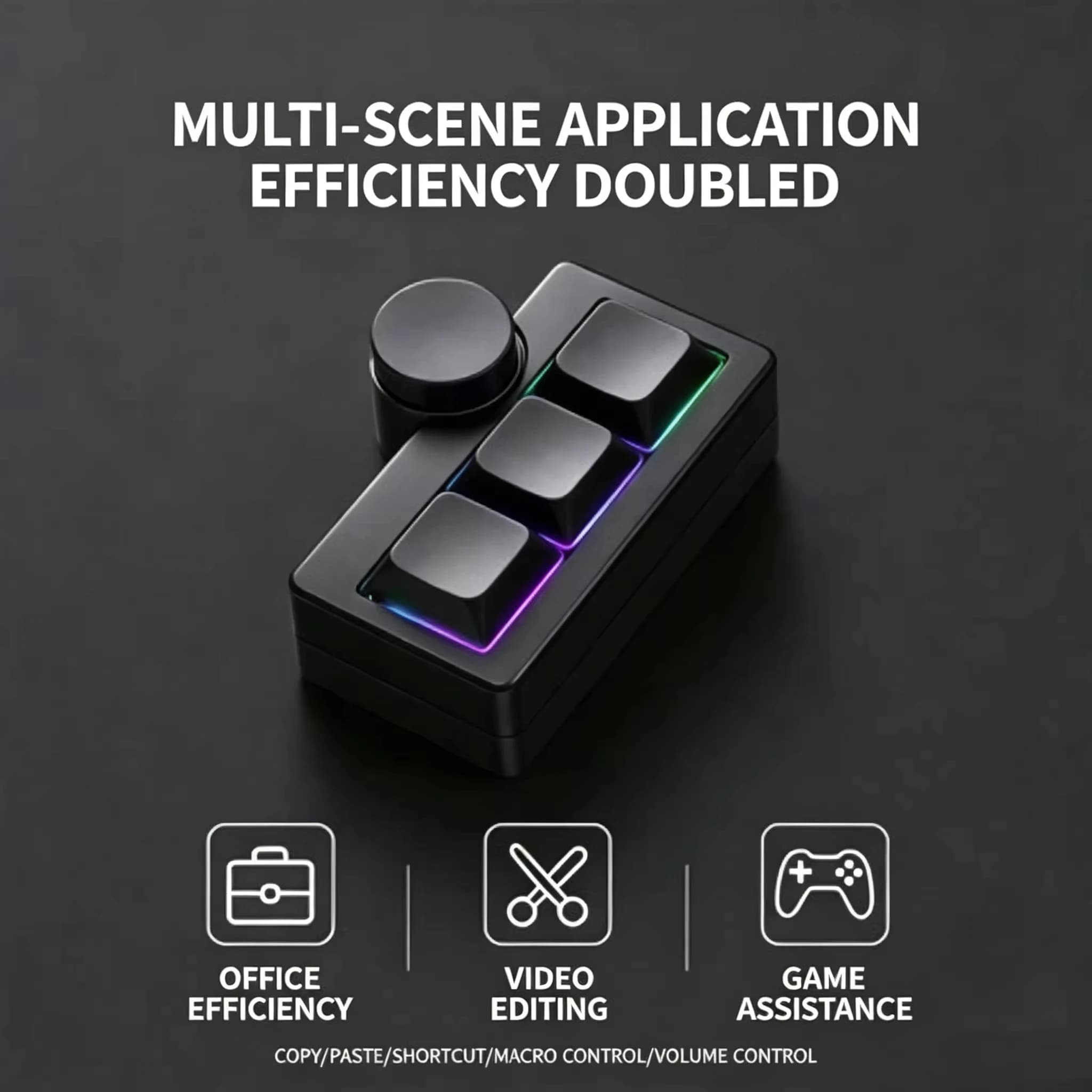 RGB USB Wired Mini Gaming Keyboard Hot-Swappable Portable Multi-Combination/Multimedia Game Office Custom Shortcut Keyboard