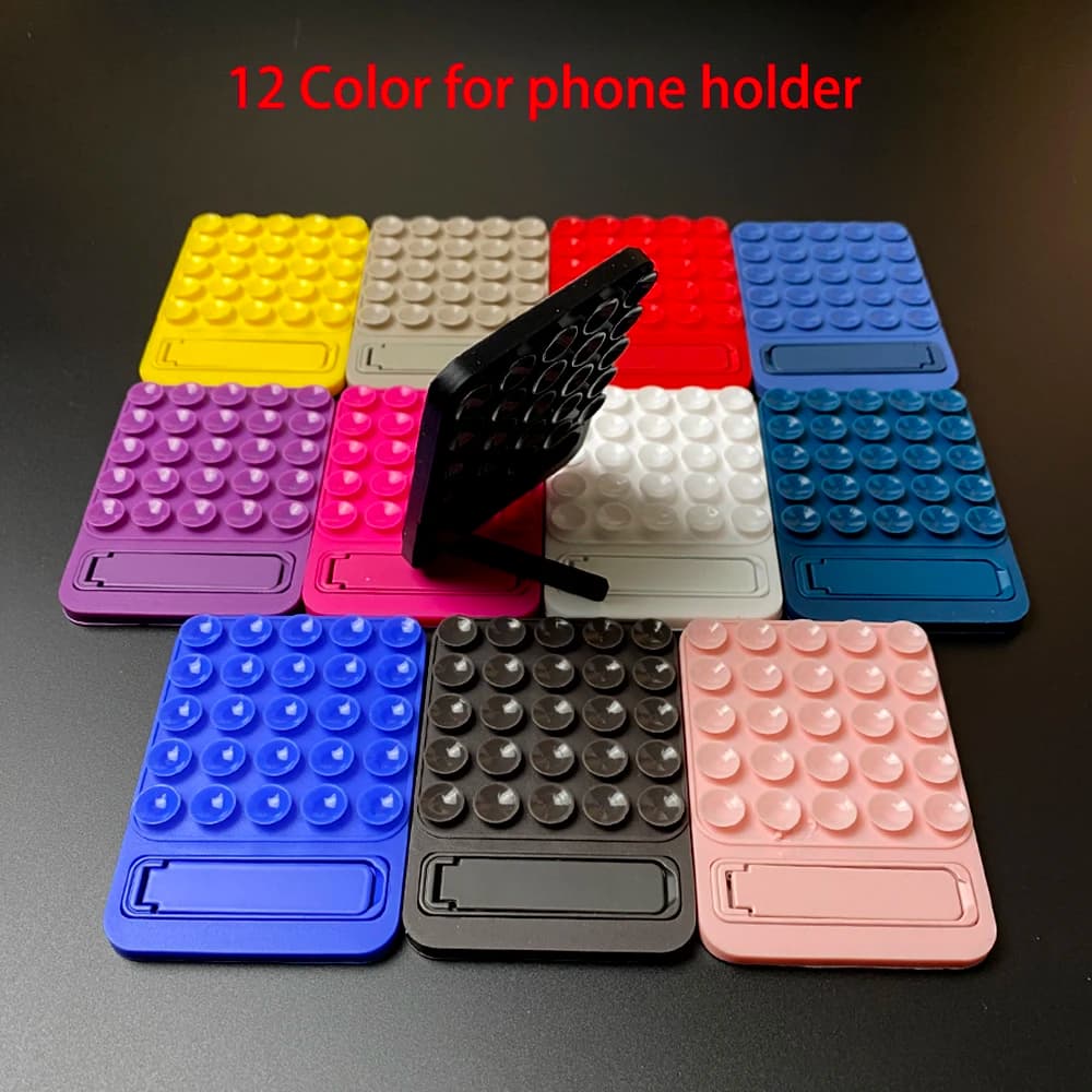 Ventosa in silicone Adesivo posteriore Supporto per telefono a ventosa Tappetino per tazza in silicone Supporto da parete per smartphone fisso per piastrelle in ceramica di vetro