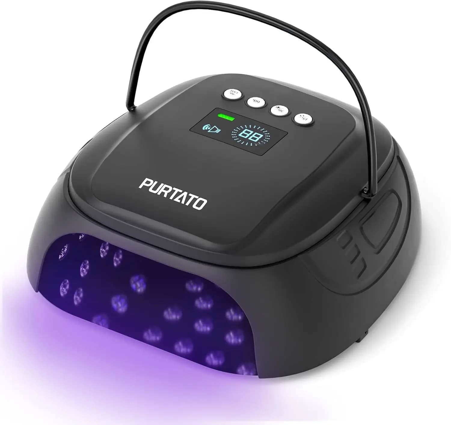 Lampada UV LED per Unghie Senza Fili da 126W con Ampio Spazio, Maniglia, Poggiapiedi, Asciugatura Rapida per Salone e Casa