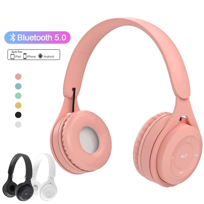 Cuffie per bambini auricolari Bluetooth Wireless caschi pieghevoli Stereo cuffie da gioco cuffie Over-ear per Android ios