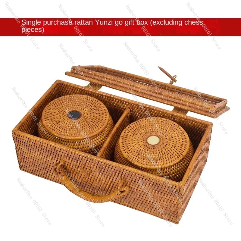 Set di scacchi Go portatile con cestino portaoggetti - Gioco da tavolo in legno, regalo perfetto per adulti e bambini