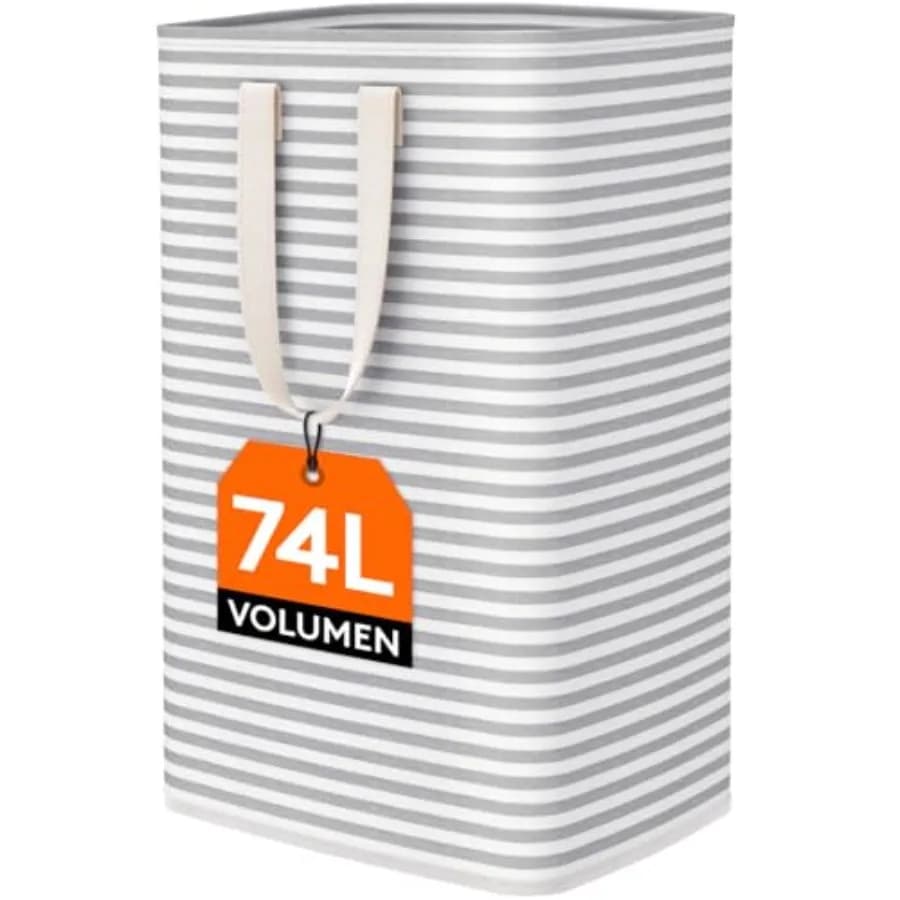 74L Dirty Clothes Laundry Basket, Large Waterproof Laundry Hamper Bag with Reinforced Carry Handles for Bedroom Bathroom Colleg