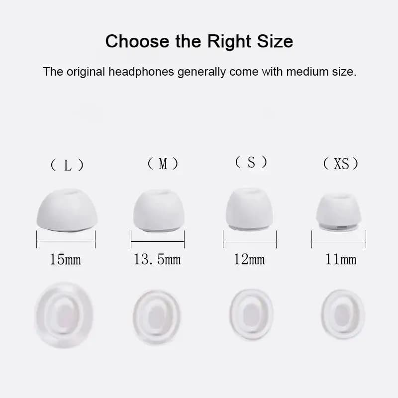 For AirPods Pro 2 / 1 XDcase 4 Pairs Silicone Earplugs with Pressure Relief Holes L / M / S / XS Size, Cleaning Brush Color Rand