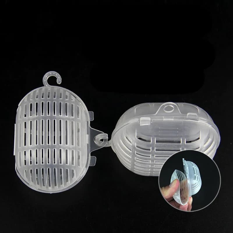 20 pz Mini esca gabbia alimentatore sacchetto di pesca gamberetti gabbia esche aragosta filo palla scatola cestino alimentatore titolare pesce strumento accessori