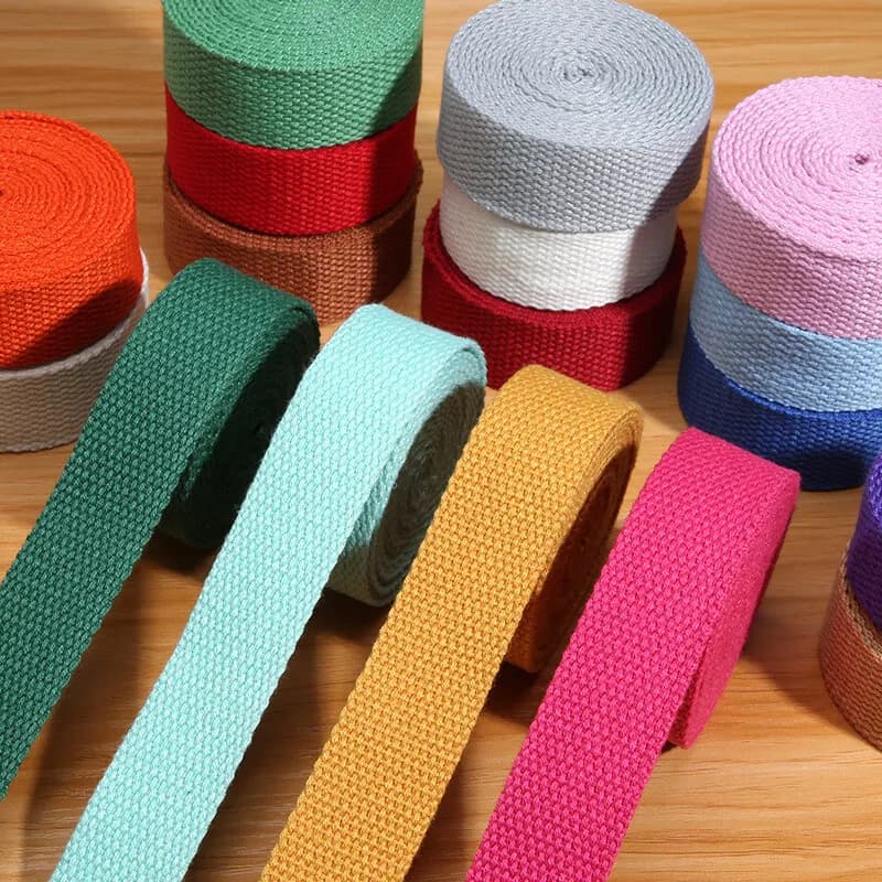Nastro per bordi in tessuto in policotone, rilegatura simile al nylon a trama liscia opaca per borse/bagagli/accessori per indumenti (20 mm-50 mm)