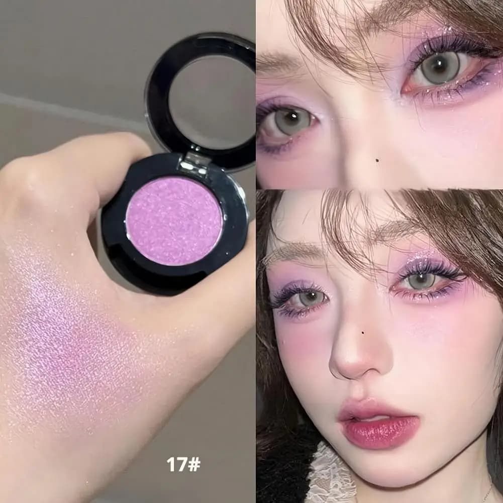 Palette Ombretto Singolo Shimmer Glitterato Opaco Verde Neon Giallo Limone Viola Altamente Pigmentato Trucco Occhi per Festival