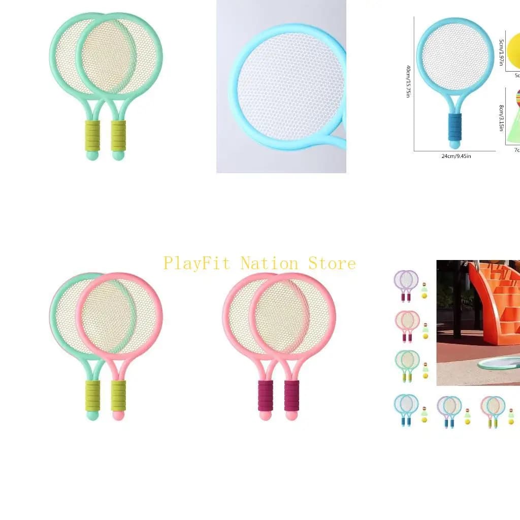 242F 1 paio racchette da badminton per bambini, il set palline mini volani per bambini include 2 racchette