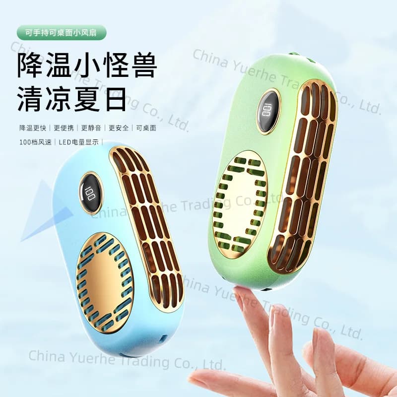 Piccolo ventilatore elettrico in vita, ventilatore da collo pigro, appeso, portatile, mini ventilatore da collo appeso estivo senza lama