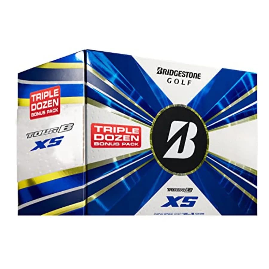 Palline da Golf Bridgestone Tour B XS Trifecta per Tornei, Design Sferico ad Alte Prestazioni con Rivestimento Resistente e Basso Effetto Spin