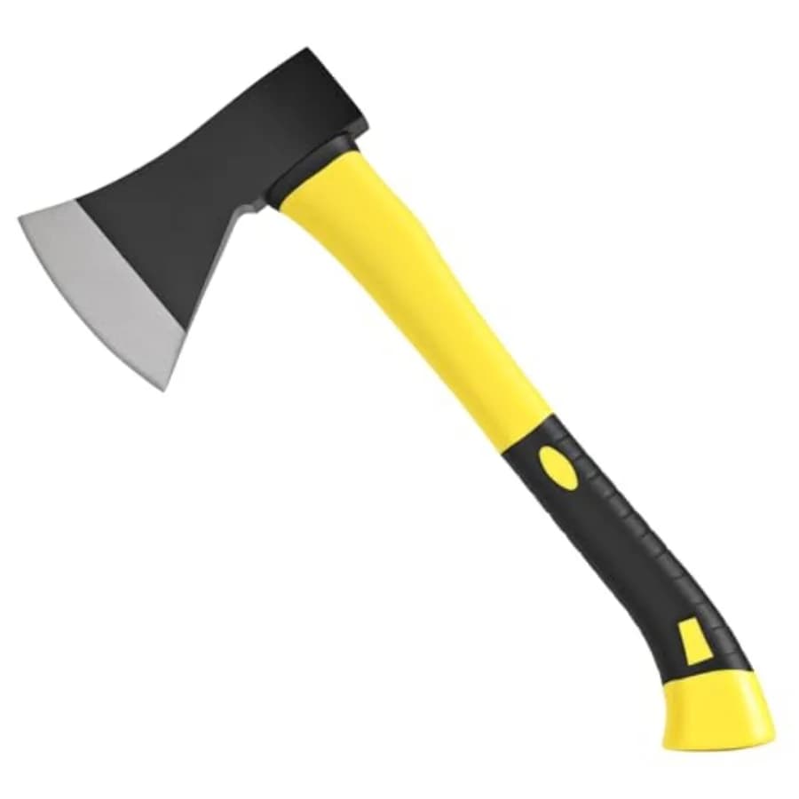 16" Lightweight Camping Axe 2.4lbs — Forged Carbon Steel Hatchet for Splitting Kindling, Chopping Wood and Hammering Tent Stake
