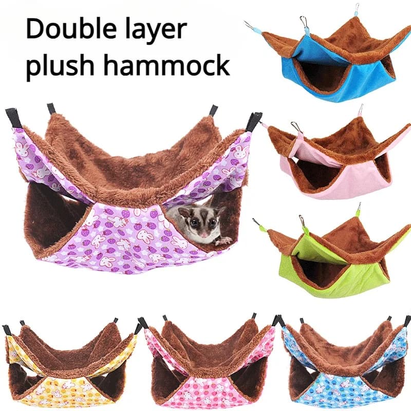 Hamster hamsters Slurry in thick double layer plush Keep warm cotton nest for winter supplies for pets Totoro Guinea Pig