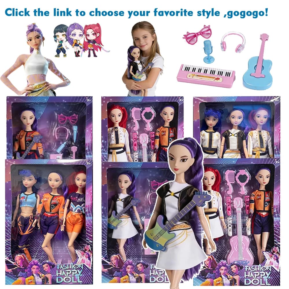 Vibrazione Street Style! 11 Stili di Bambole in Vinile K-pop Anime Demon Hunters, Rumi/Mira/Zoey, Regali da Collezione per Compleanni e Fan