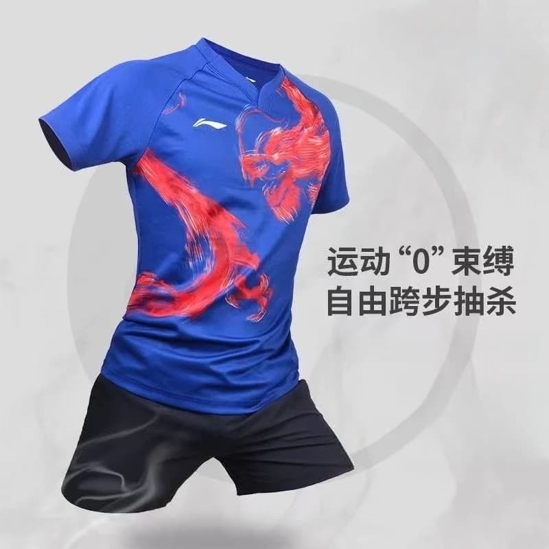 Nuova Maglia Sportiva da Badminton e Tennis da Tavolo 2026 a Maniche Corte, Edizione Limitata, Traspirante e Assorbente, per Competizioni