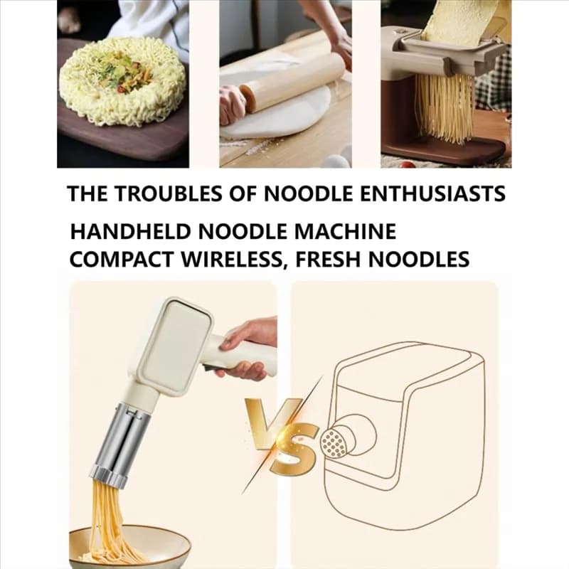 ABCA-Macchina elettrica per noodle fatta in casa con ugelli, macchina per pasta portatile wireless per uso domestico