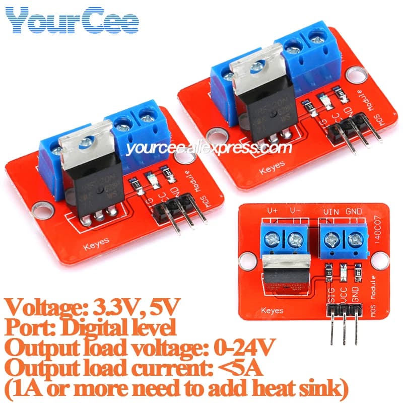 2 pz/1 pz IRF520 MOS Digital Level Driver Card Module For MCU ARM Raspberry pi 0-24 V Top Mosfet button