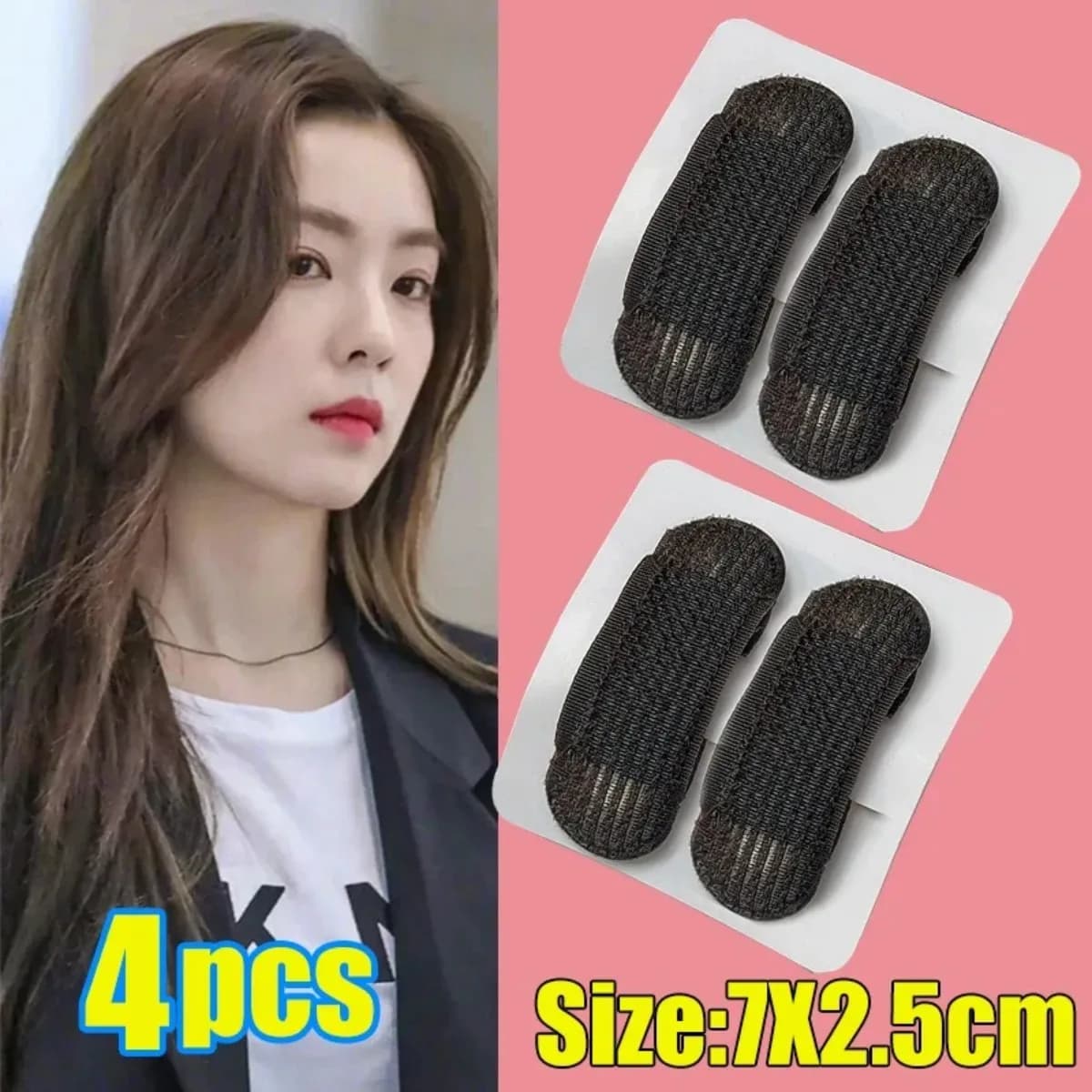 4 Pezzi Clip Invisibili per Cuscinetti di Capelli, Base Volumizzante in Spugna Morbida, Strumento Fai-da-te per Acconciature a Chignon per Donna, per lo Styling Quotidiano dei Capelli