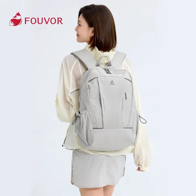 Fouvor Zaino grande da donna Zaini scolastici leggeri e impermeabili per studenti Nuove borse da trekking in nylon resistenti all'usura alla moda 3073-03