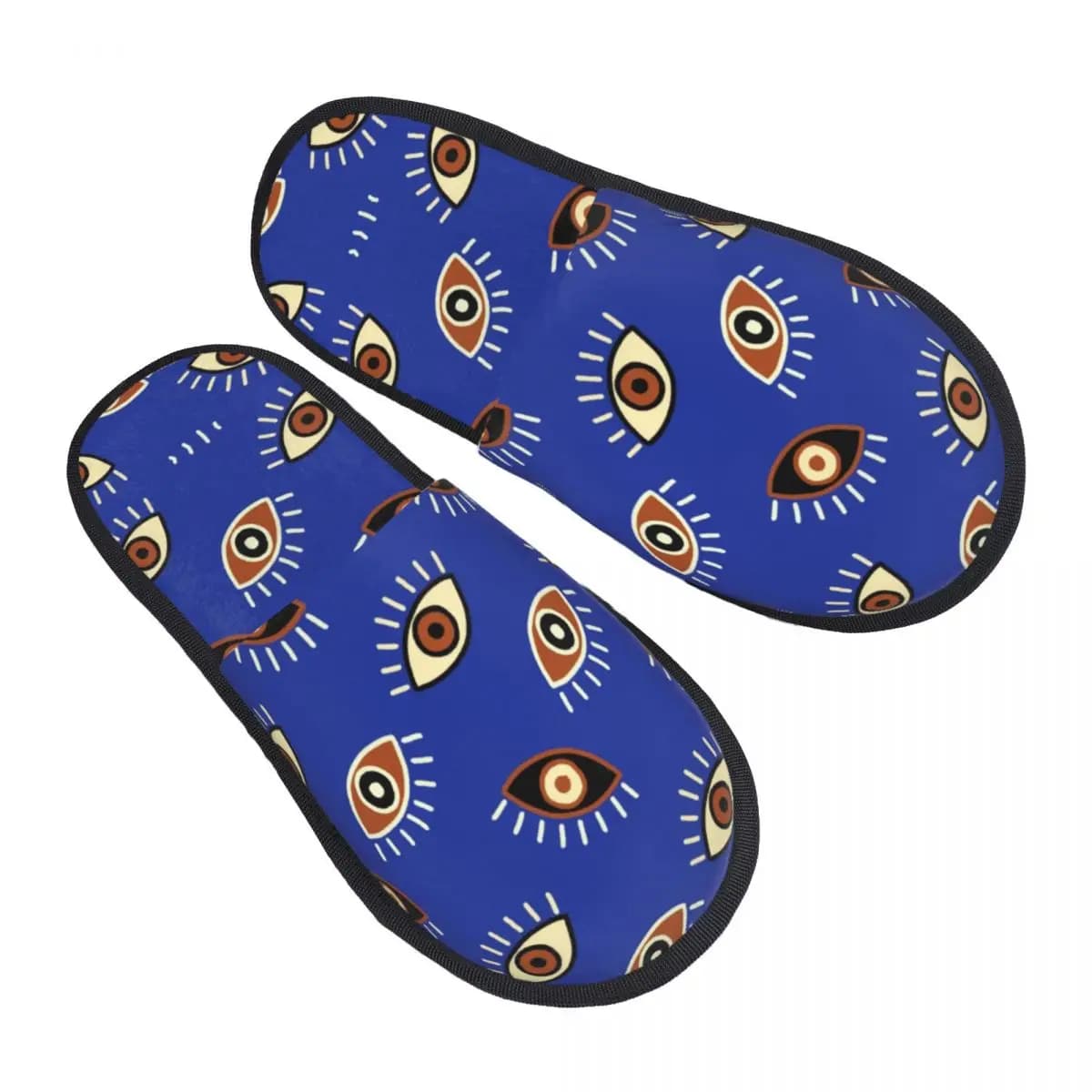 Custom Evil Eye Pattern House Slippers Women Soft Memory Foam Mystic Eyes Spiritual Slip On Bedroom Slipper Shoes