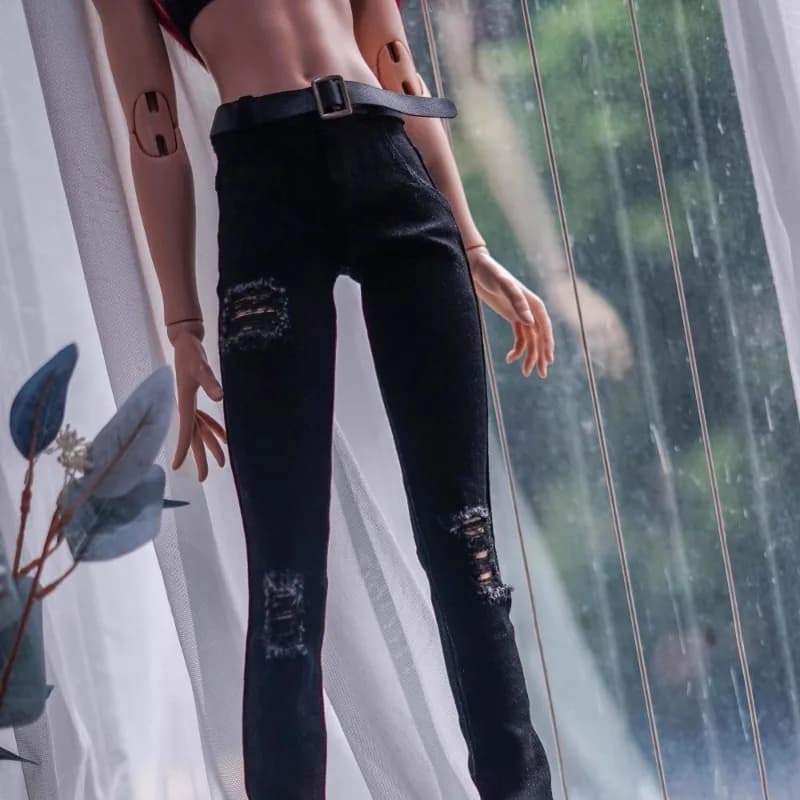 Bei pantaloni Jeans neri Bjd per vestiti per bambole Uncle 1/4 CMB346