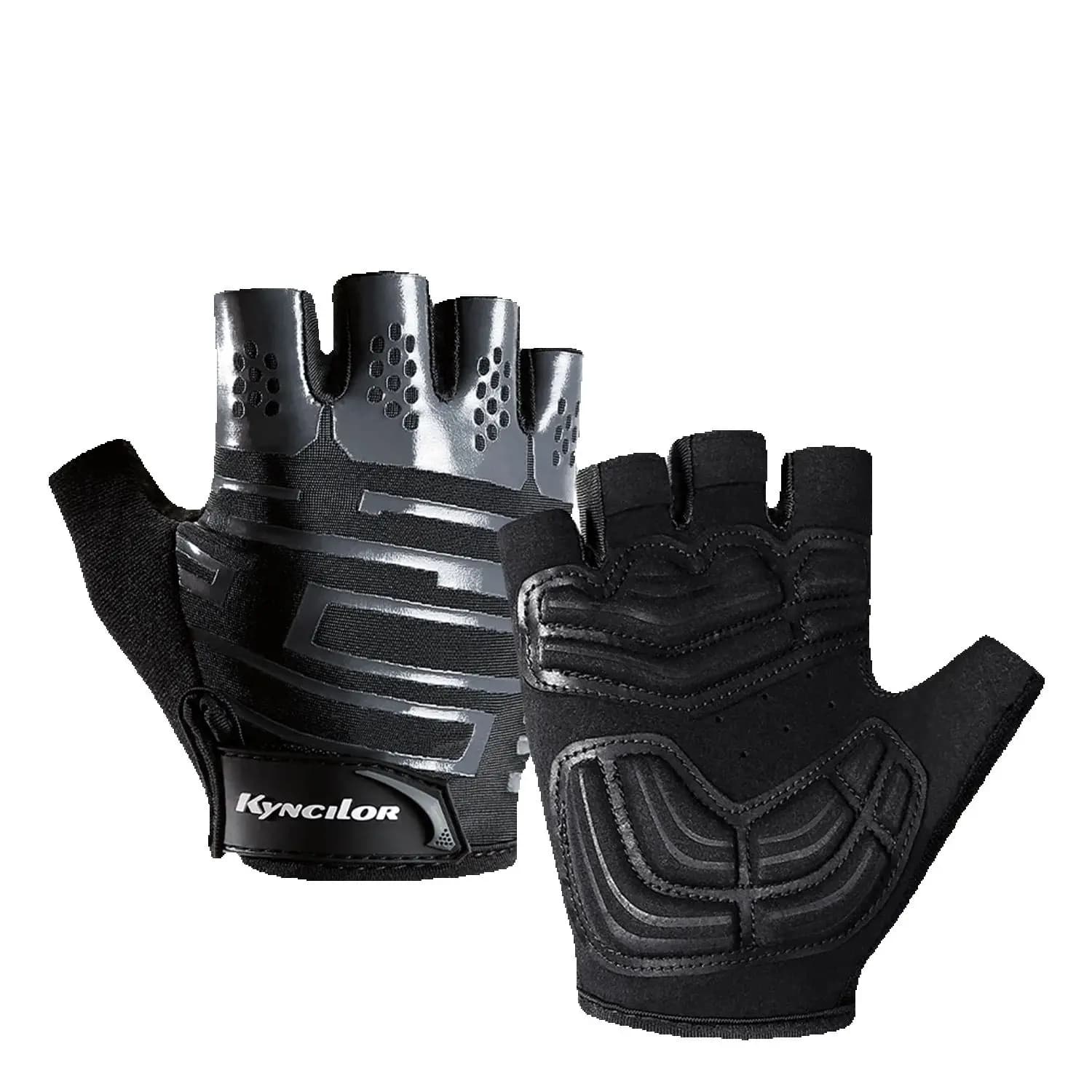 Men's Cycling Gloves Half-Year Quick Hook Breathable for Open Bike Gym Training Silicone Anti-Slip
