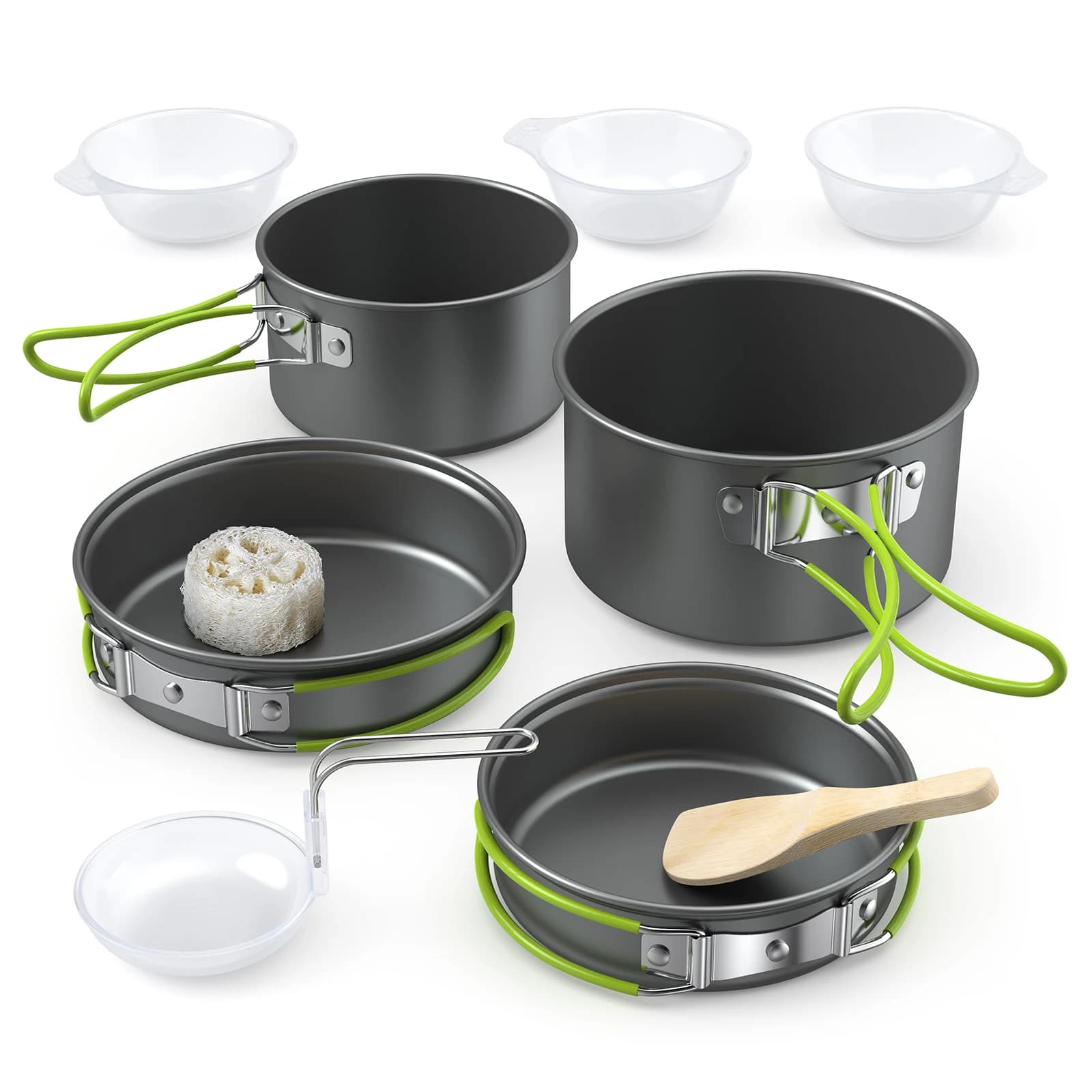 Set da Cucina Portatile Multifunzionale per Campeggio, per 2-3 Persone, Compatibile con Fornelli da Esterno