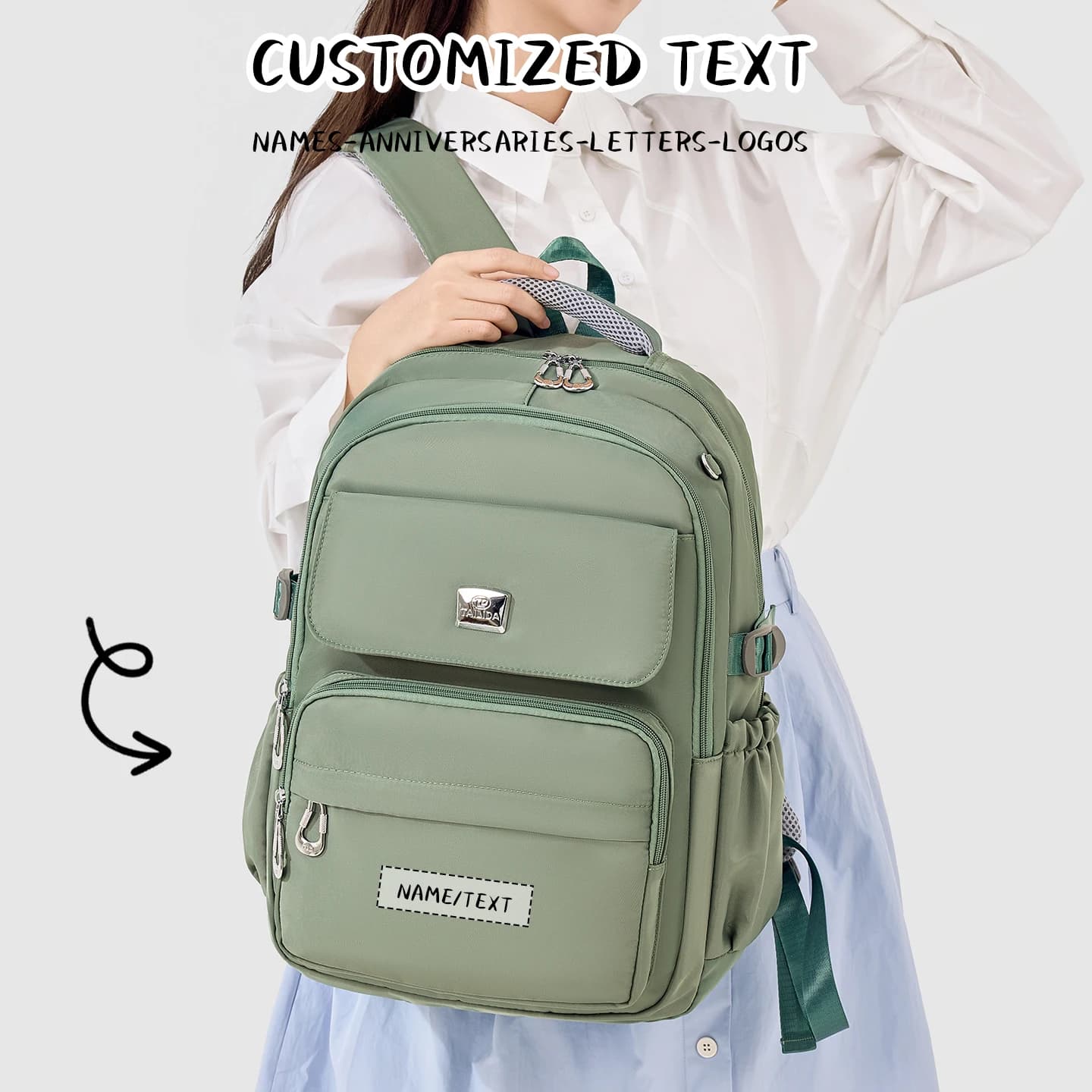 Zaini Personalizzati con Logo per Studenti delle Scuole Medie, Leggeri e Riducenti il Carico, Adatti per Studenti delle Scuole Elementari dalla Terza alla Sesta Classe, Zaini da Viaggio Personalizzabili Fai-da-Te