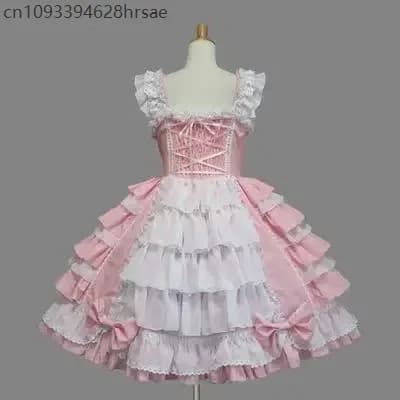 2025 Dress Lolita Pink Sweet Dress Underwear Short Style European Cosplay Women's Vintage Costume Princess Carnival Clothing