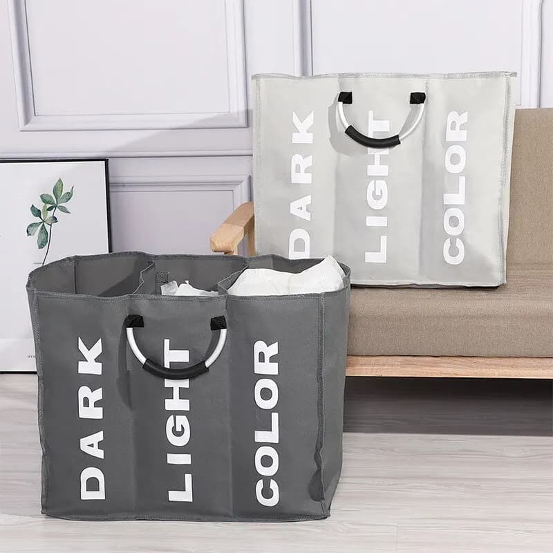 1pc 3 griglie cesto portabiancheria pieghevole borsa vestiti sporchi cesto portabiancheria impermeabile Oxford tessuto durevole cestino portaoggetti sporco