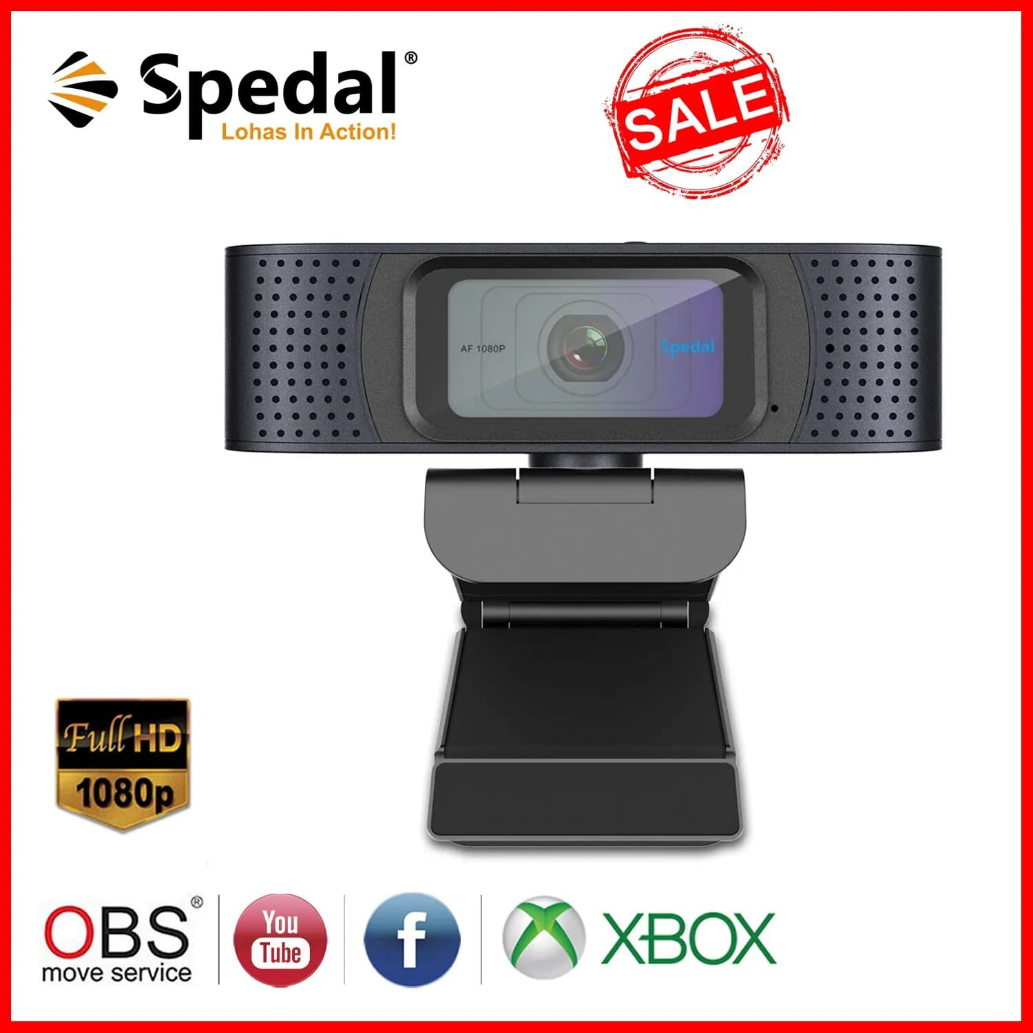 Spedal C928 Webcam Hd 1080P con otturatore per la Privacy fotocamera USB Computer PC Laptop Autofocus con microfono per Youtube