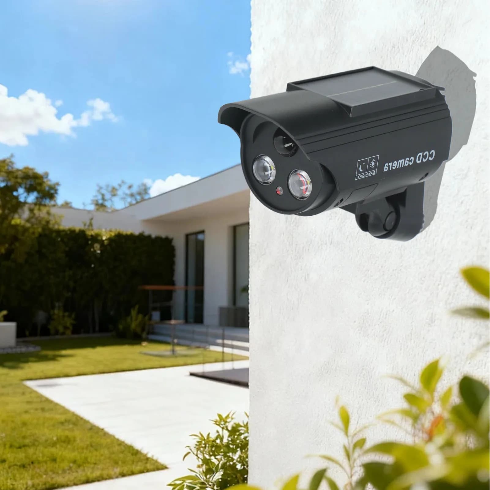 Luce Solare da Esterno con Sensore di Movimento e Design Realistico di Telecamera di Sicurezza, Impermeabile, Finta Telecamera di Sorveglianza CCTV per Giardino