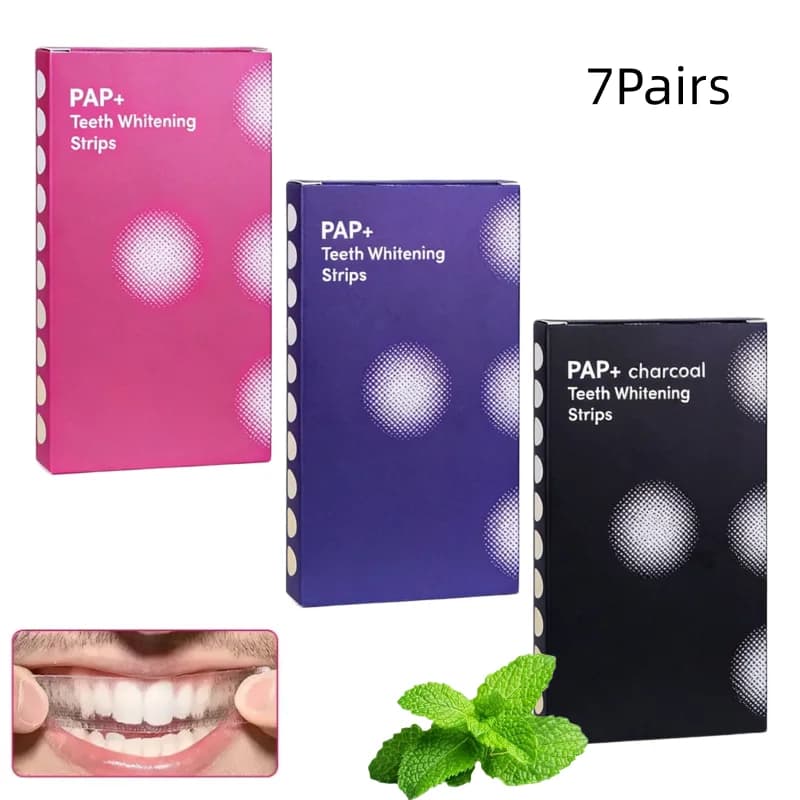 7 Strip Paia Sbiancanti per Denti V34 PAP, Bambooo Carbon Patch for Macchie Removal, Whitening Tool, Oral Beauty Care, Patch Dentali