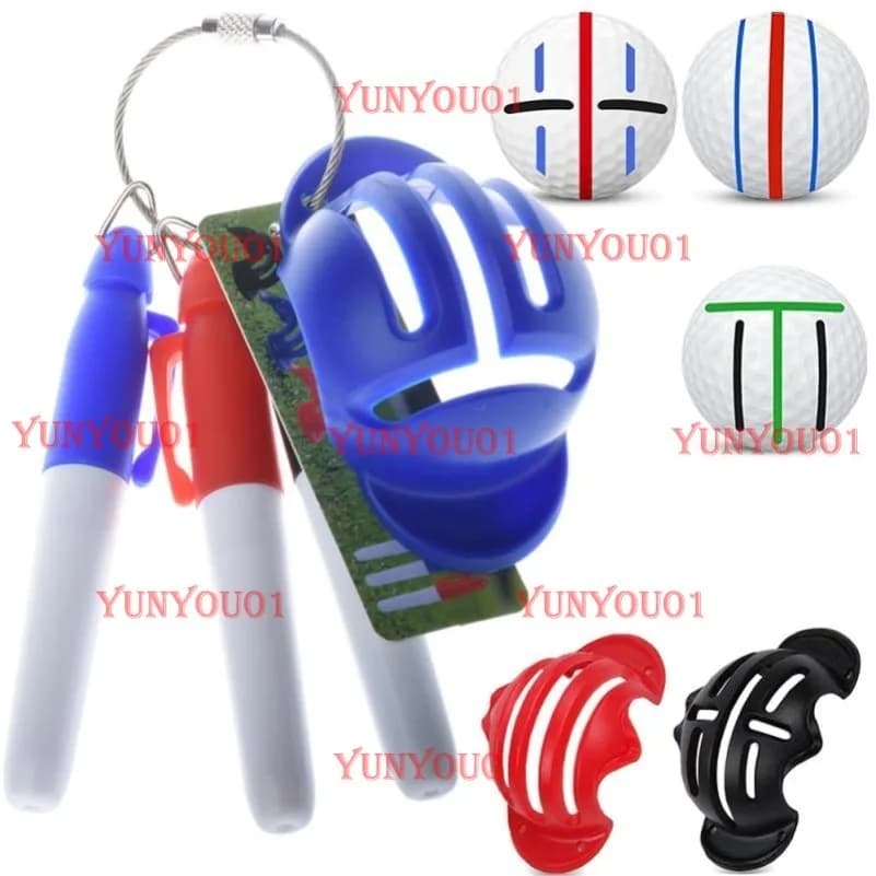 Nuovo dispositivo di disegno della linea di palline da golf, set, mirino per palline da gioco a tre linee