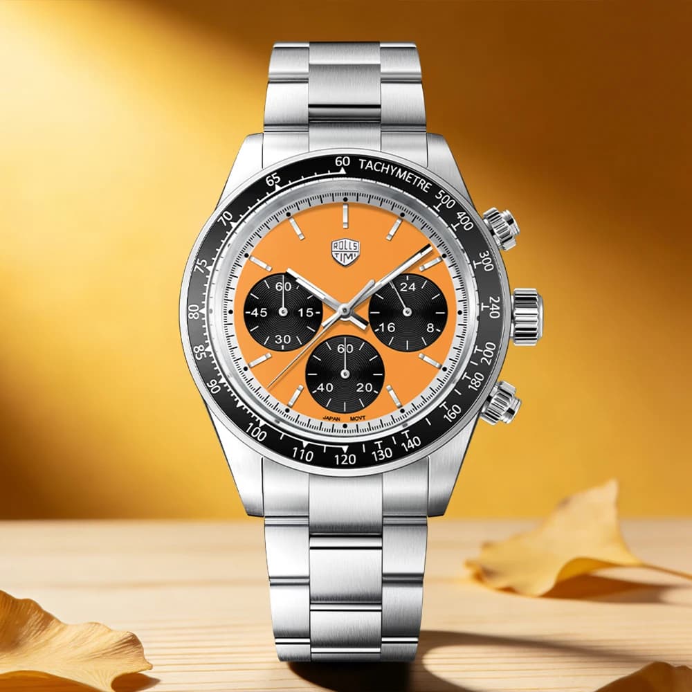 2026RollsTimi men's luxury watches with VK63 movement, sports chronograph, fashionable steel underwater watch with sapphire, reloj hombre