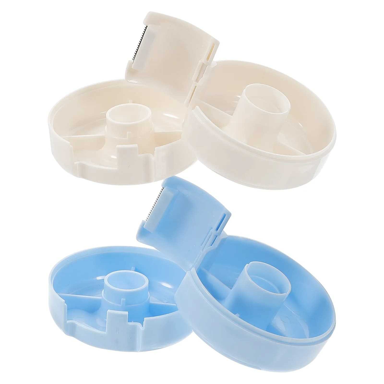 Dispenser di nastro adesivo da 2 pezzi, taglierina per nastro portatile da ufficio, piccolo supporto per etichette per uso domestico, pratico dispenser professionale per adesivi