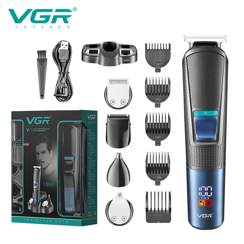 VGR 108 New Multi-functional Haircuts 5-in-1 Rechargeable Nasatura Basettes Electric Trimmer For Men USB Multifunctio