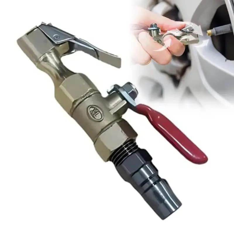 Ugello di gonfiaggio per pneumatici per auto Blocco sul mandrino di gonfiaggio per pneumatici Adattatore per tubo di gonfiaggio rapido con valvola per compressore d'aria Tipo C UE e USA