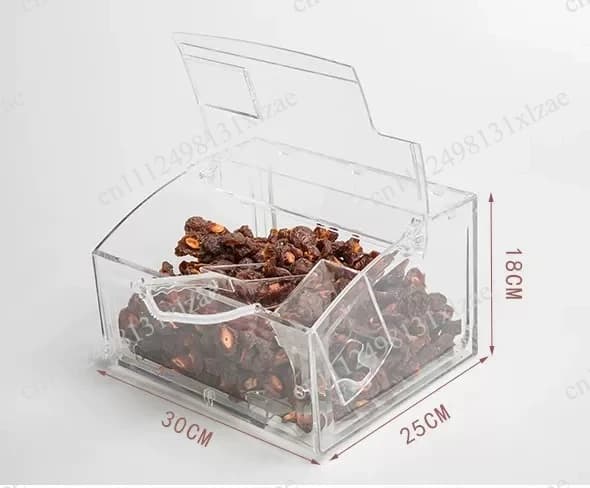 Contenitore Espositivo in Plastica Completamente Trasparente per Alimenti Sfusi da Supermercato - Contenitore Personalizzato in Acrilico per Snack e Prodotti Secchi