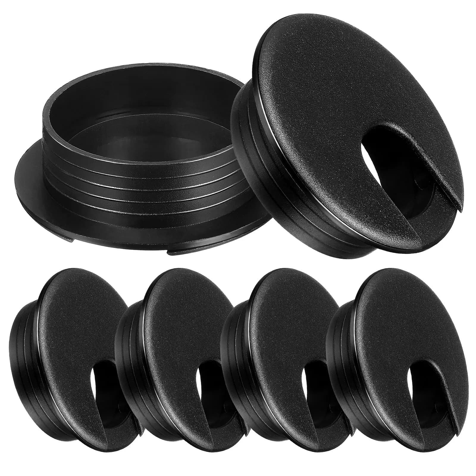6Pcs Desk Hole Covers Cable Grommet Caps Thickened Plastic Desk Wire Hole Covers Durable Cable Management for Office Home
