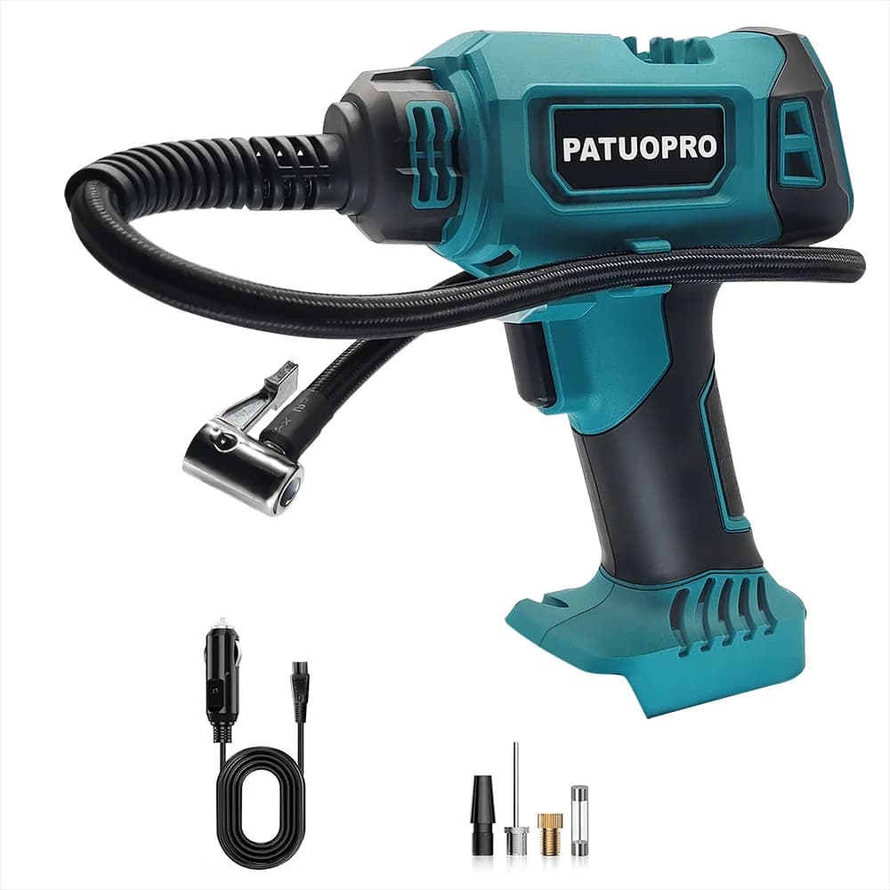 Pompa di aria elettrica senza fili Ricaricabile Automatico Gonfiatore per pneumatici per auto Utensili elettrici domestici portatili per batteria Makita 18V (senza batteria)