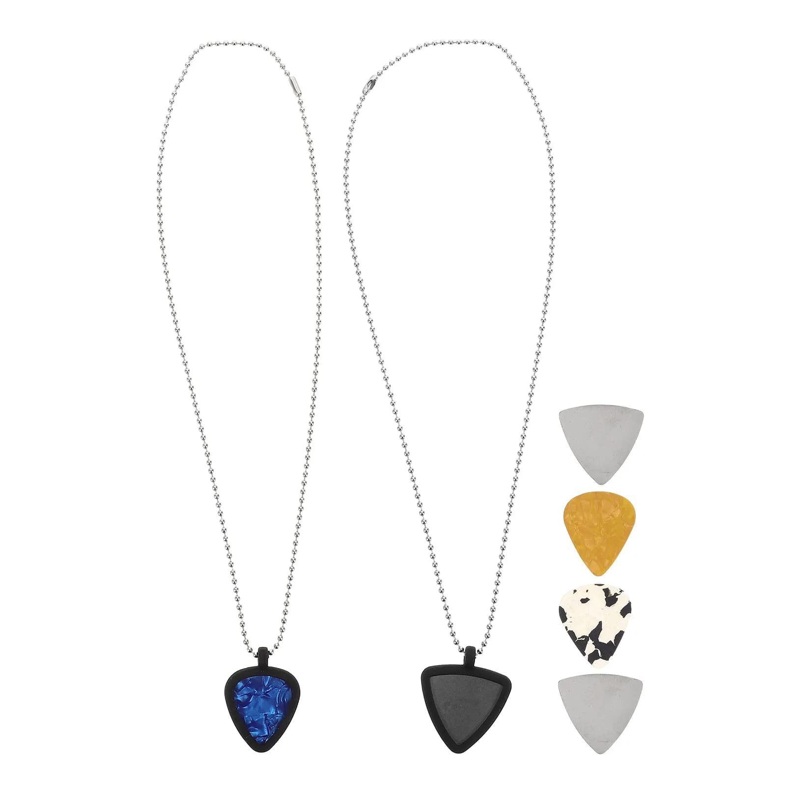 1Set Silicone Guitar Pick Holder Necklace Soft Scratchproof Dual Sided Design Storage Pendant for Guitar Ukulele Bass