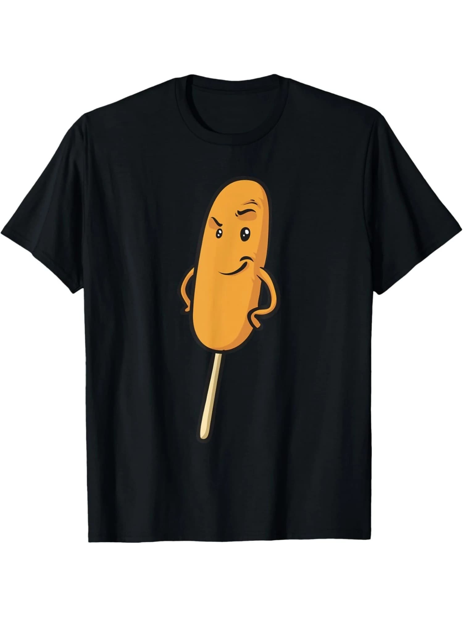 T-shirt da uomo in cotone pesante 180Gsm - T-shirt con grafica divertente per cani di mais con faccia espressa - Camicia morbida girocollo quotidiana per abbigliamento casual