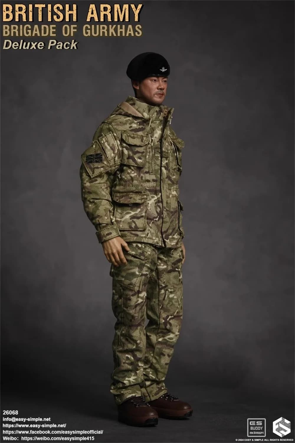Easy&Simple ES 26068 The British Soldier Operation Mission Unit Male CAMO Dress Uniform Coat Pant Waist Belt For 12" Figure 1/6