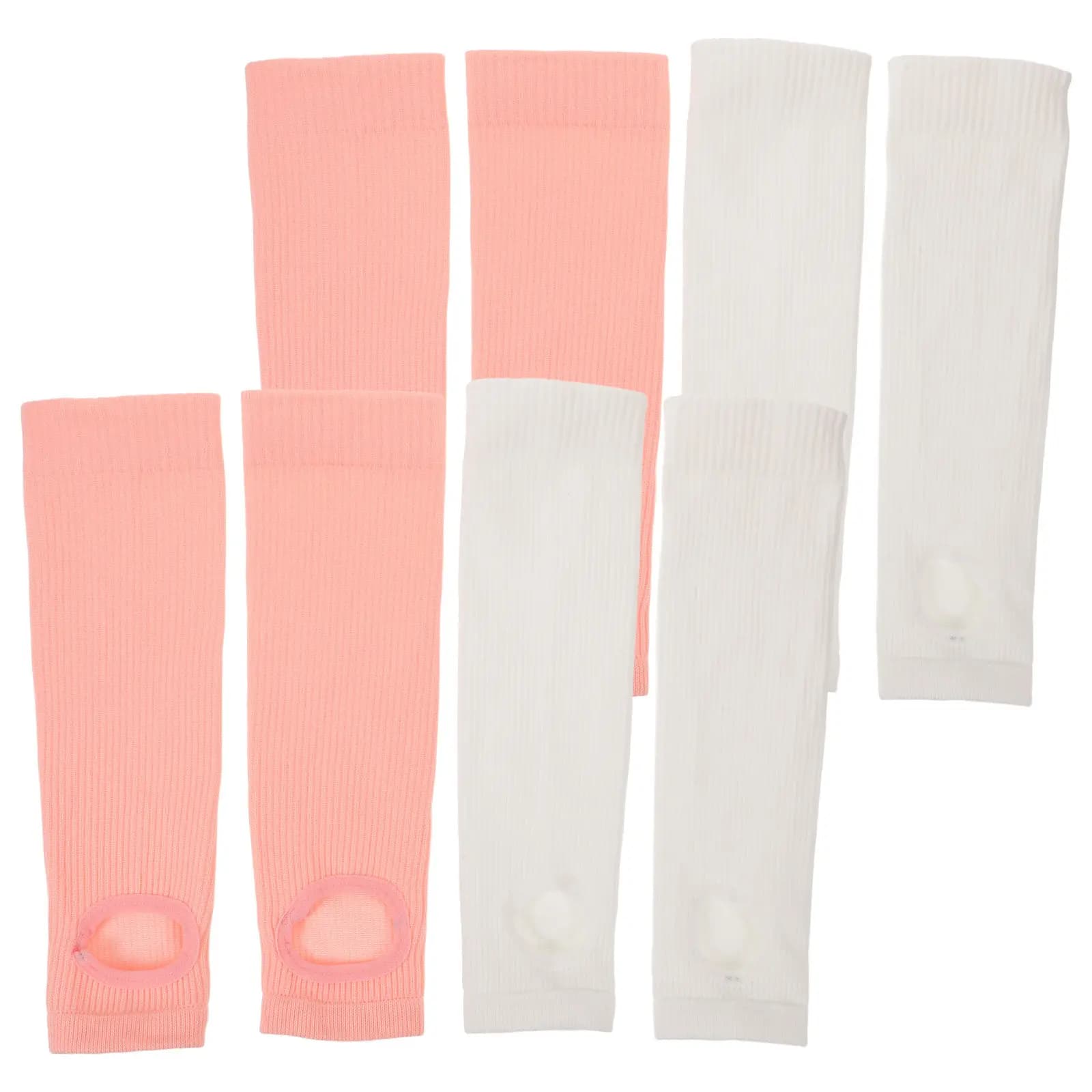 4Pairs Compression Sleeves Women Leg Full Calf Coverage High Elasticity Breathable Running Jumping Rope Sports
