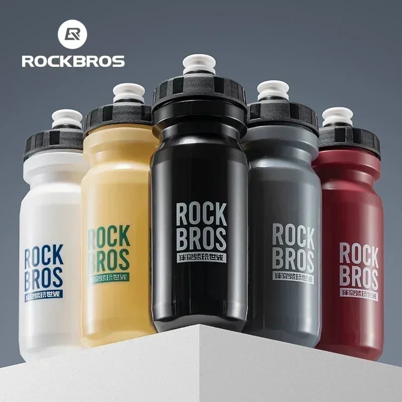 ROCKBROS Bottiglia d'acqua per bicicletta con copertura antipolvere 600ml PP5 MTB Bici da strada Bottiglia a prova di perdite Tazza sportiva portatile da viaggio all'aperto