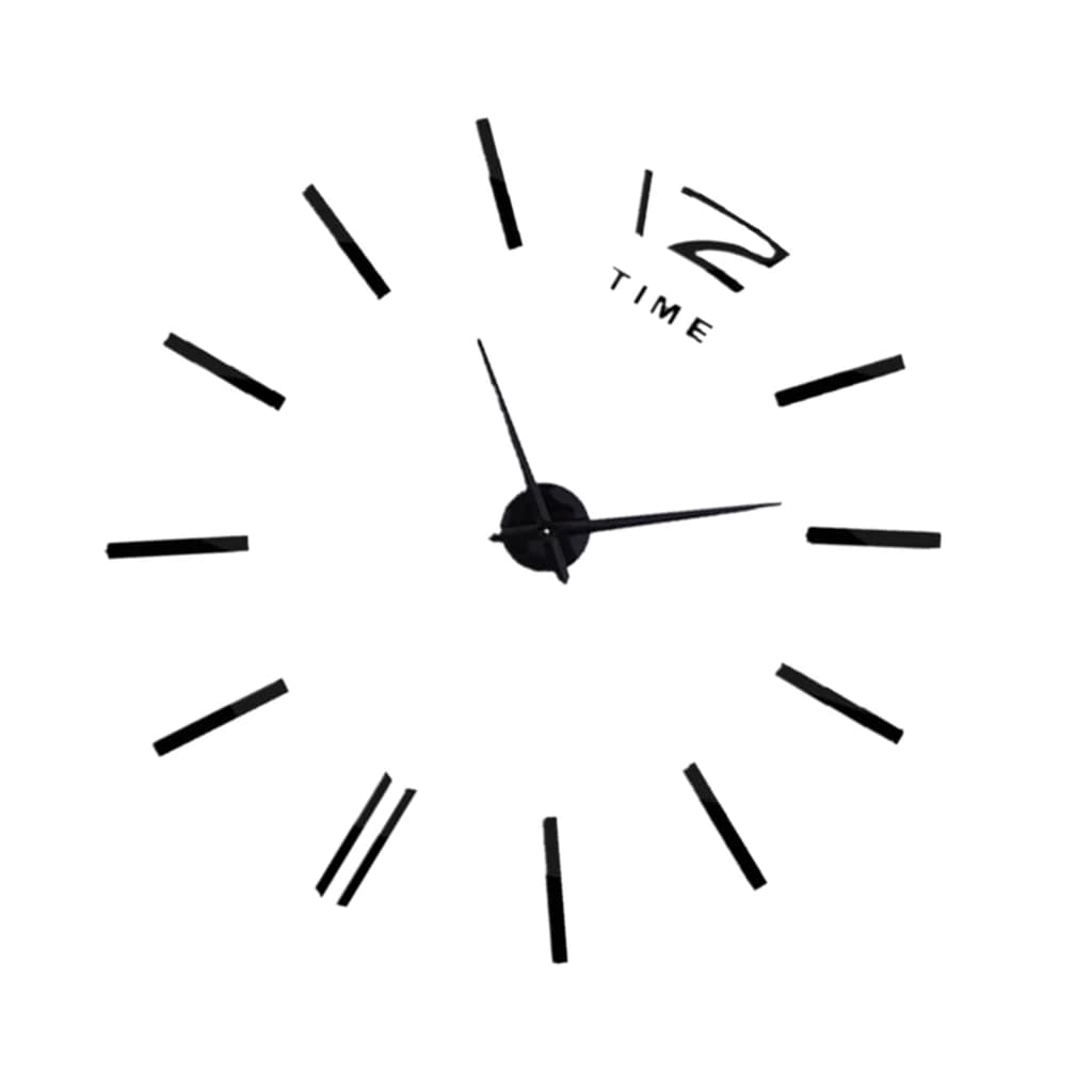 Large Mirror Style Wall Clock Sticker Self Adhesive 3D Vinyl Decal Art for Home Decoration