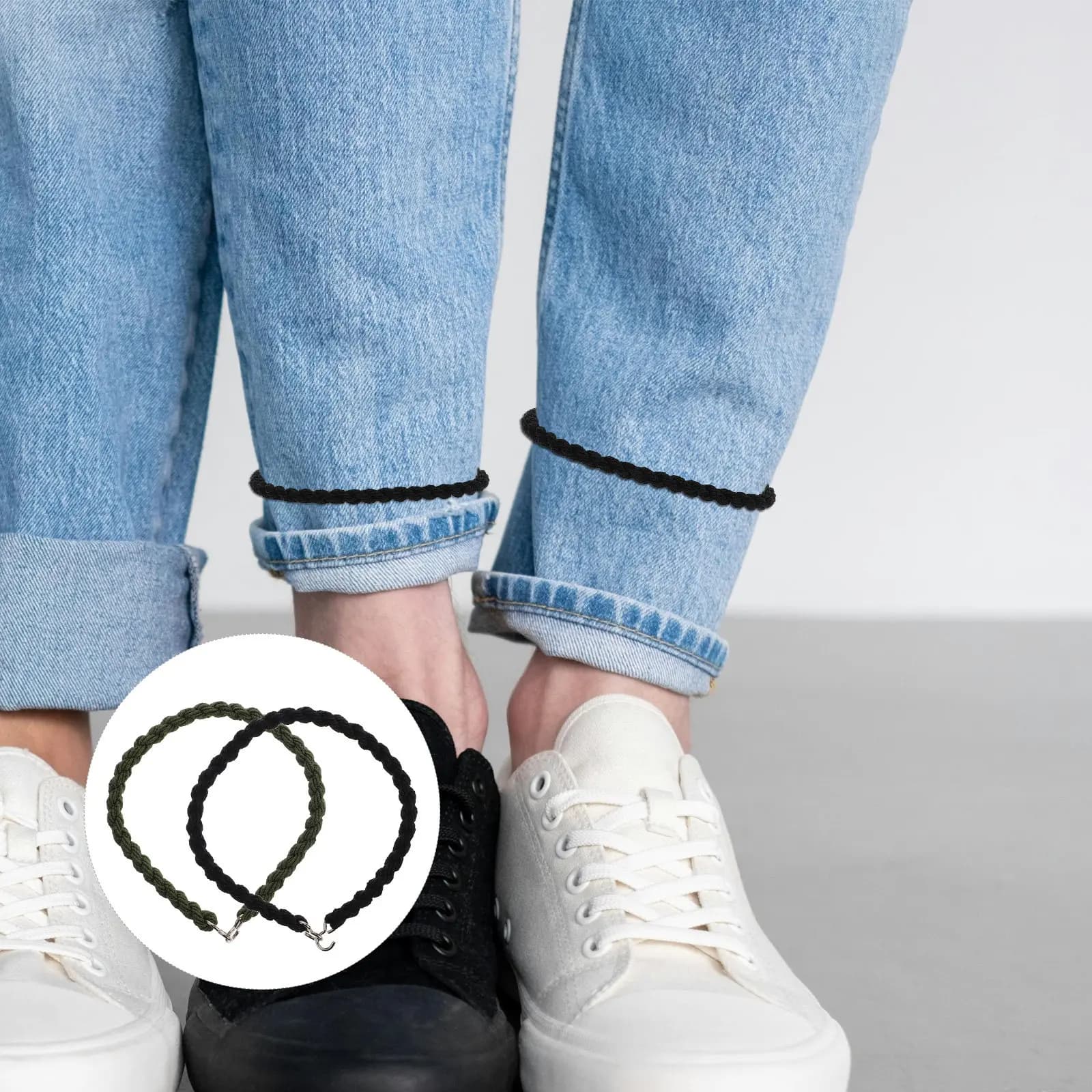 12 Pezzi Cinghie Elastiche per Stivali Stile Militare, Supporti per Gamba di Pantaloni, Corda Elastica a Lunga Durata con Gancio in Metallo per Escursionismo e Campeggio